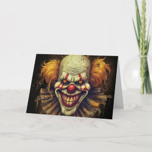 Creepy Funhouse Clown Happy halloween Kort