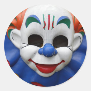Creepy Funhouse Killer Clown Stickers Runt Klistermärke