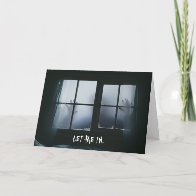 Creepy Funny Halloween Birthday Anpassningsbar Tex Kort (Framsida)