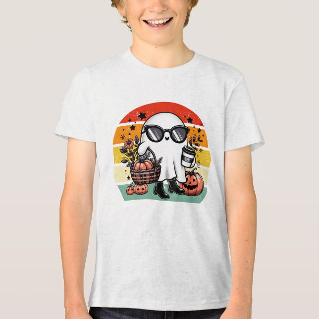 Creepy Funny Halloween Casual Ghost   T Shirt (Framsida)