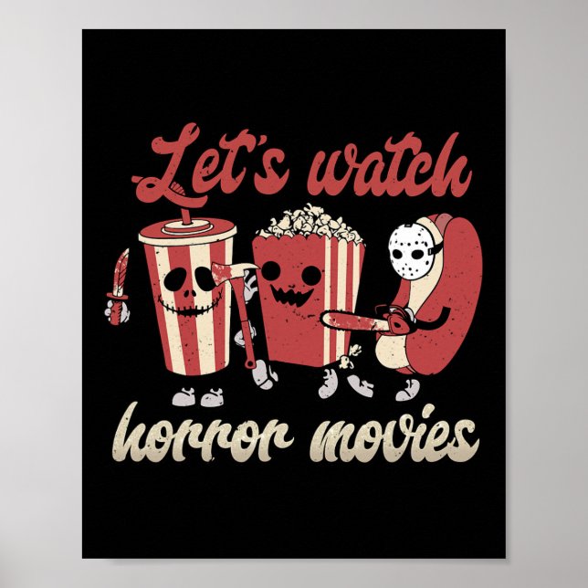 Creepy Funny Låt oss Se skräckfilmer från Spooky H Poster (Framsidan)