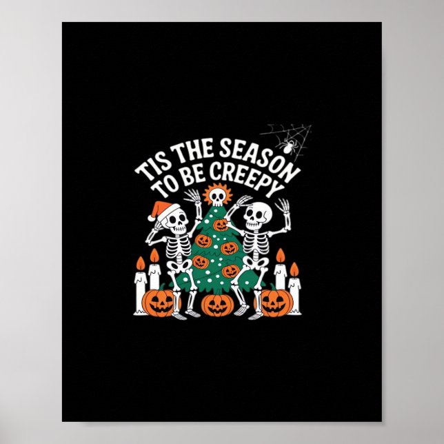 Creepy Funny Skeleton Halloween Spooky Poster (Framsidan)