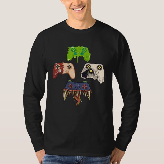 Creepy Gaming Controller Video Games Halloween Gam T Shirt (Framsida)