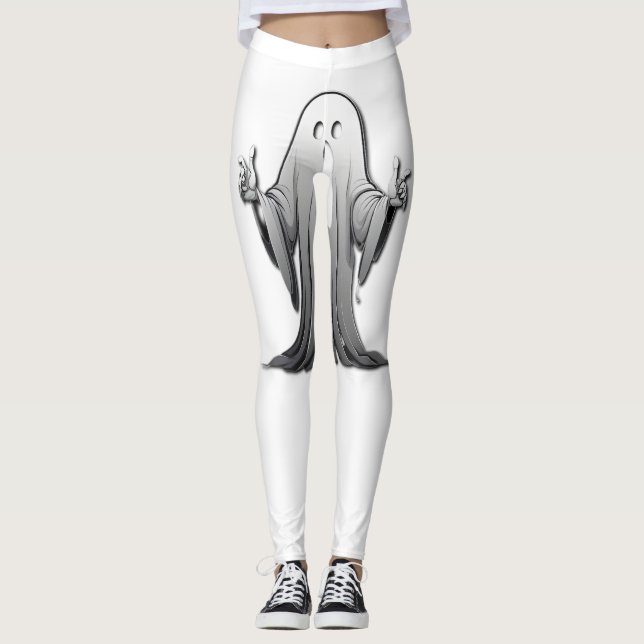 Creepy Ghost of Salem Leggings (Framsida)