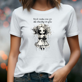 Creepy Girl Ghoul Halloween Doll Costume T Shirt