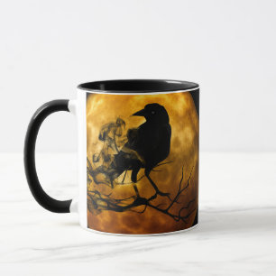 Creepy Gothic Black Raven Halloween Mugg