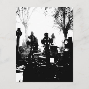 Creepy Gothic Graveyard Vykort