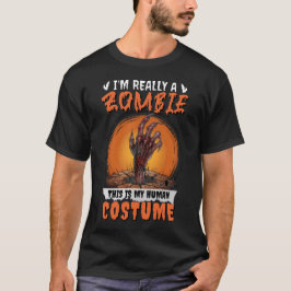 Creepy Grave Zombie Crawl Funny Halloween Costume T Shirt