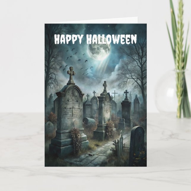 Creepy Graveyard Helgkort (Framsida)