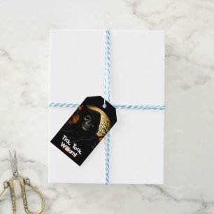 Creepy Grim Reaper Birthday Presentetikett