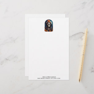 Creepy Grinning Skeleton Halloween Brevpapper