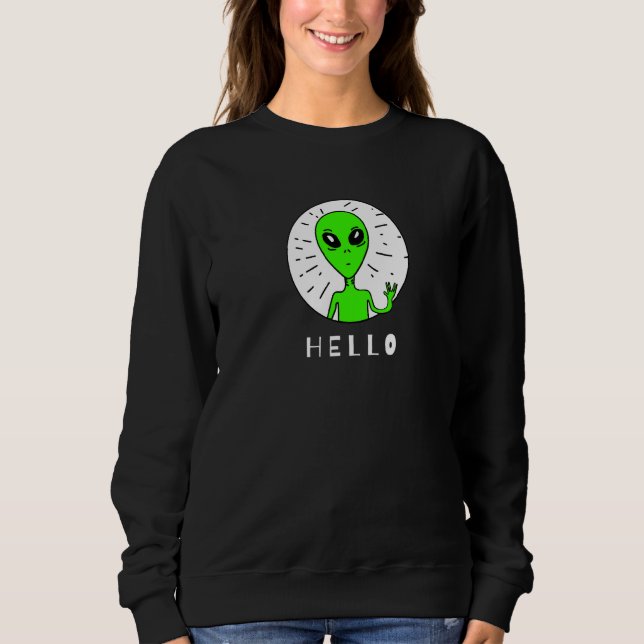 Creepy Grönt Alien T Shirt (Framsida)