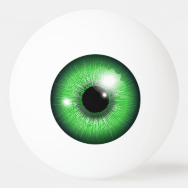Creepy Grönt Eyeball Iris Funny Bord Tennis Boll (Framsidan)