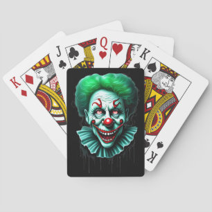 Creepy Grönt Hair Clown Casinokort