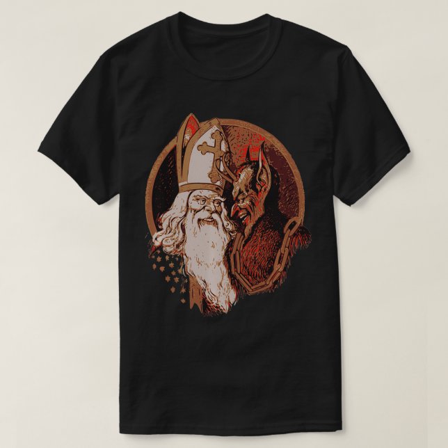 Creepy Gruss Vom Krampus Demon jul Djävulen Kra T Shirt (Design framsida)