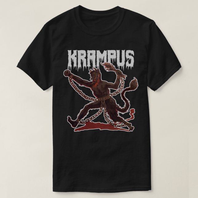 Creepy Gruss Vom Krampus Demon jul Djävulen Kra T Shirt (Design framsida)