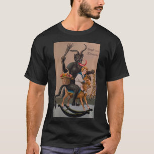Creepy Gruss Vom Krampus Demon jul Djävulen Kra T Shirt