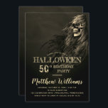 Creepy Hair Skull Halloween 50th Birthday Party In Inbjudningar<br><div class="desc">Spooky moonless night background overlaid with half a skull faded to nothing Halloween 50th Birthday Party invitation.  Original design by Holiday Hearts Designs (all rights reserved).</div>