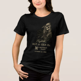 Creepy Hair Skull RIP till hennes Födelsedagsfest  T Shirt