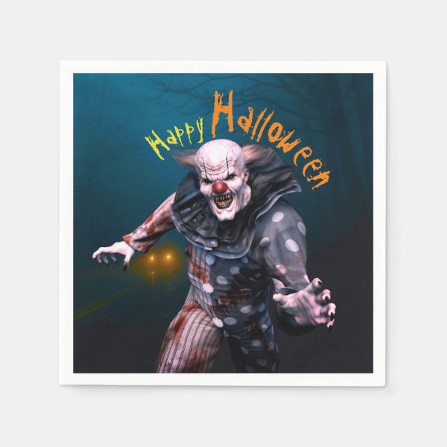 Creepy Halloween 3D Scary Clown Papper Plate Pappersservett (Framsidan)