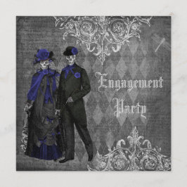 Creepy Halloween Bride & Groom Förlovningsfest Inbjudningar