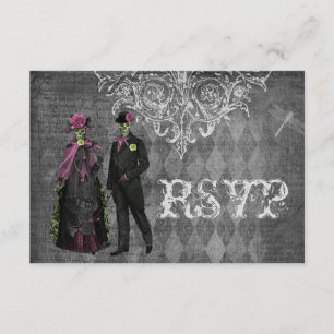 Creepy Halloween Bride & Groom OSA Bröllop Kort