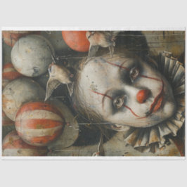 Creepy Halloween Clown Decoupage