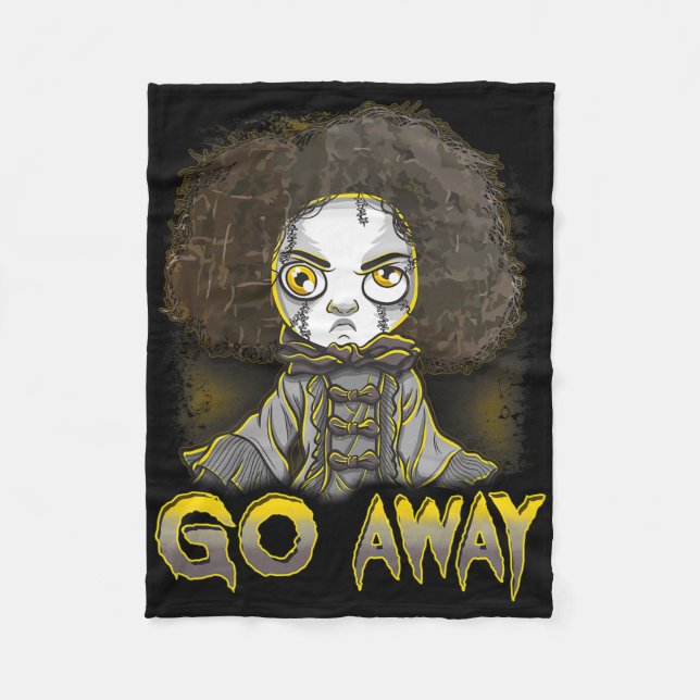 Creepy Halloween Doll Scary Horror Monster Ansikte Fleecefilt (Framsidan)