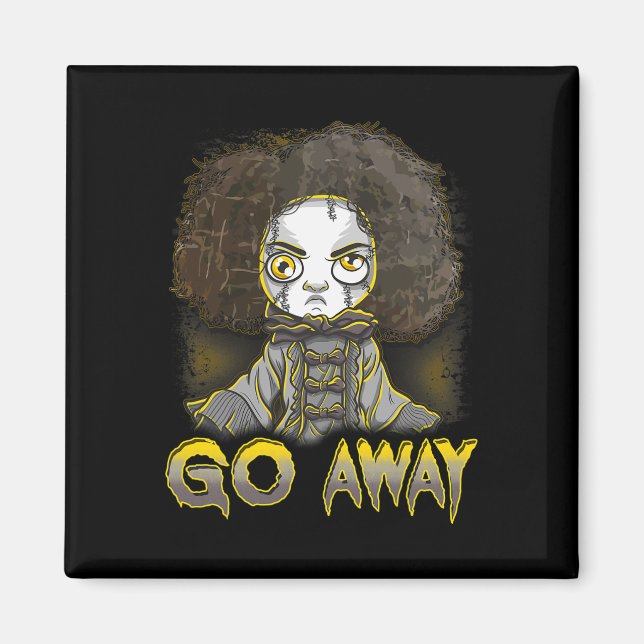 Creepy Halloween Doll Scary Horror Monster Ansikte Magnet (Framsidan)