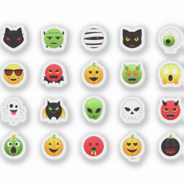 Creepy Halloween Emoji Klistermärken (Framsida)