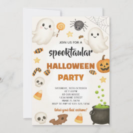 Creepy Halloween fest-kort Inbjudningar