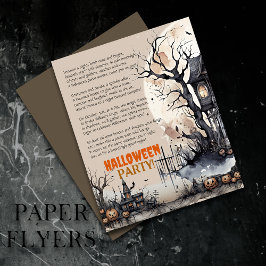 Creepy Halloween-inbjudan till taloky Party Dikt Flygblad
