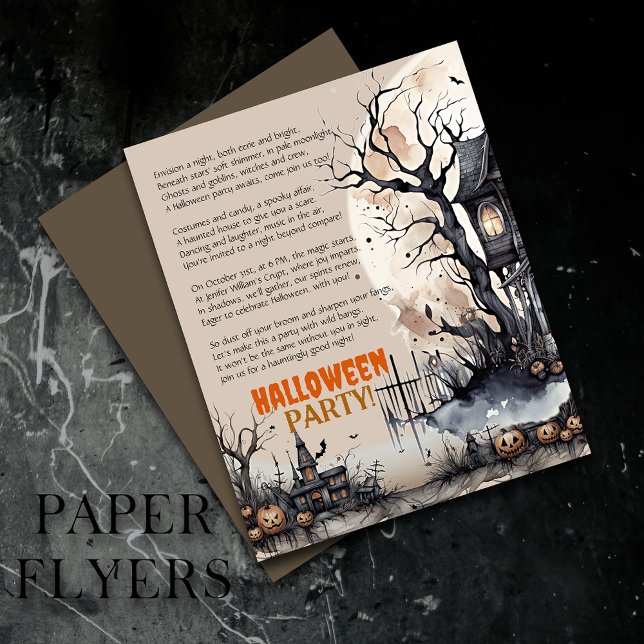Creepy Halloween-inbjudan till taloky Party Dikt Flygblad (Inexpensive and ideal Halloween invitations, perfect for inviting guests to your party.)