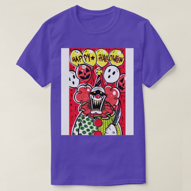 Creepy Halloween Killer Clown T Shirt (Design framsida)