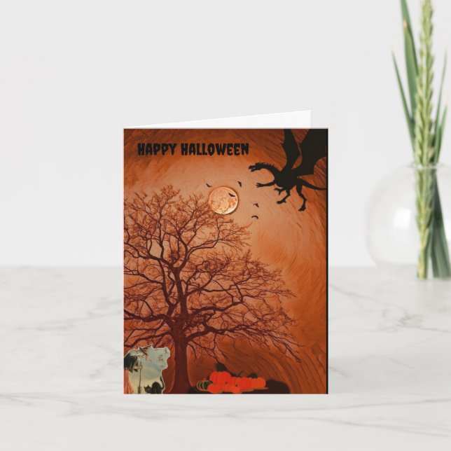 Creepy Halloween-kort som säger inuti Kort (Framsida)
