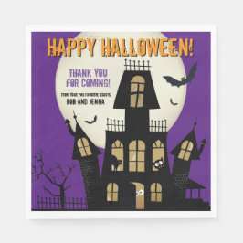 Creepy Halloween Lila för flygande Fladdermöss Pappersservett