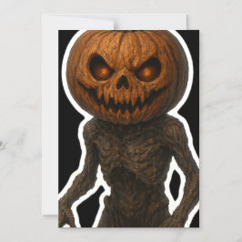 Creepy Halloween Pumpkin Monster Sticker Magnetisk Inbjudningskort