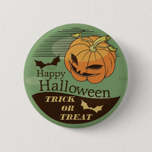 Creepy Halloween Pumpkin Vintage   PIN-knapp Knapp