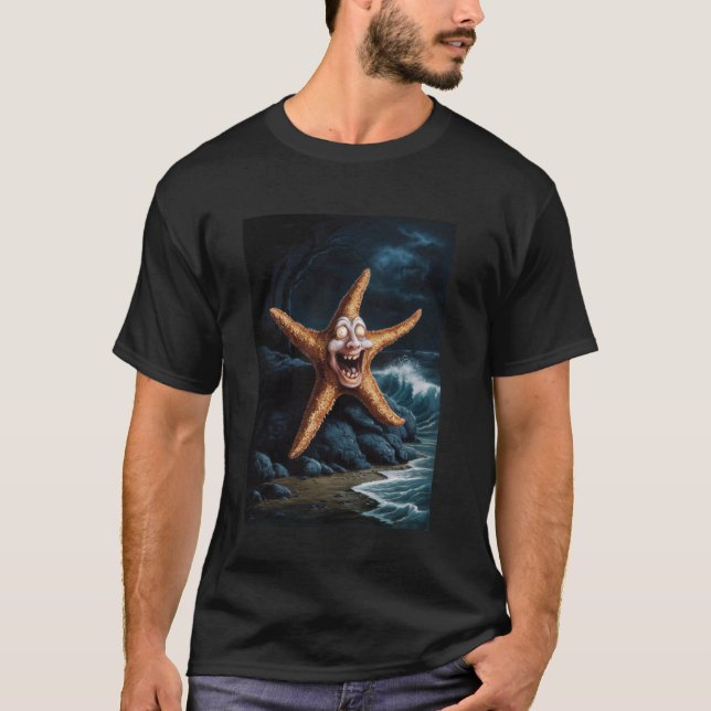 Creepy Halloween Starfish Horror Scary under T Shirt (Framsida)