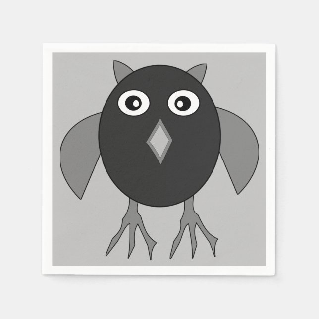 Creepy Halloween Uggla Pappra Napkins Pappersservett (Framsidan)