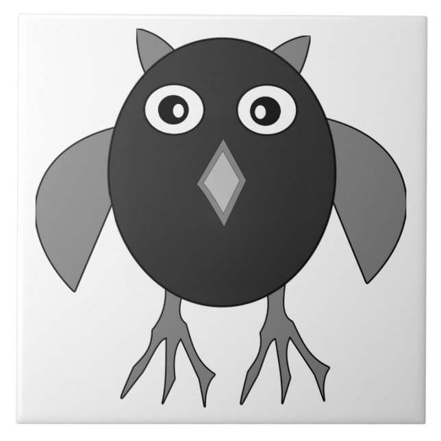 Creepy Halloween Uggla Tile Kakelplatta (Framsidan)