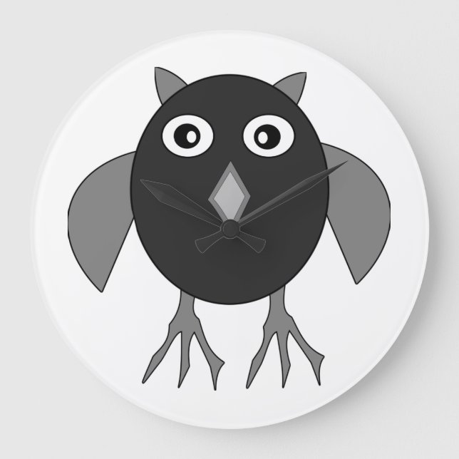 Creepy Halloween Uggla Wall Clock Stor Klocka (Framsida)