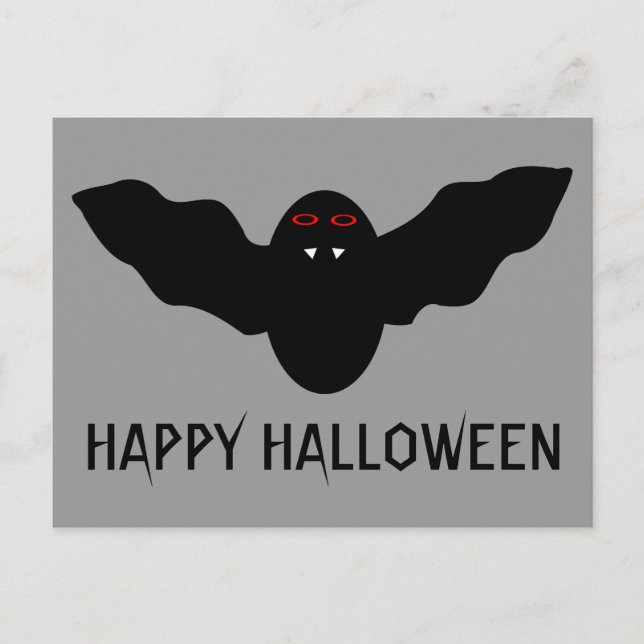 Creepy Halloween Vampire Fladdermus Anpassningsbar Vykort (Framsida)