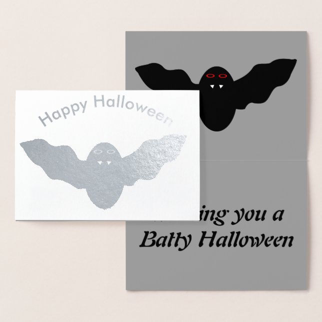 Creepy Halloween Vampire Fladdermus-oljekort Folierat Kort (Display)