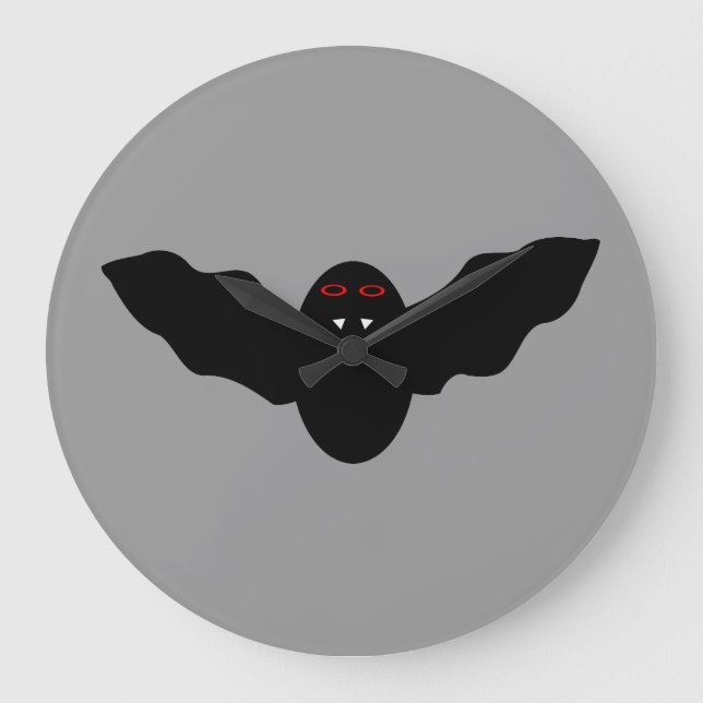 Creepy Halloween Vampire Fladdermus Wall Clock Stor Klocka (Framsida)