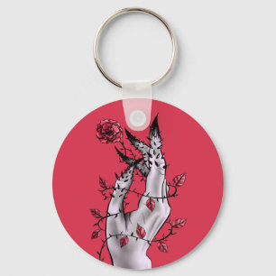 Creepy Hand Ro Thorns Macabre Red Nyckelring
