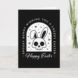 Creepy Happy Easter bunny skull gothic aesthetic Helgkort