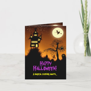 Creepy Haunted House Halloween Kort