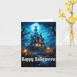 Creepy Haunted House Happy halloween Kort