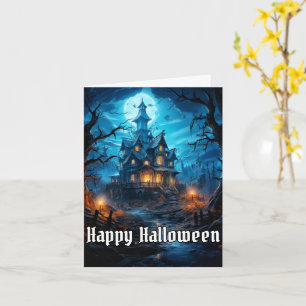 Creepy Haunted House Happy halloween Kort